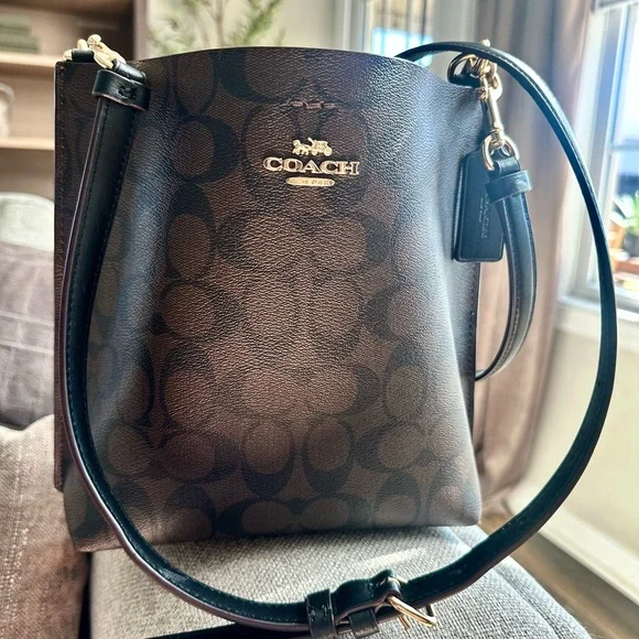 Coach Brown and Black Signature mollie bucket Bag - Picture 8 of 10